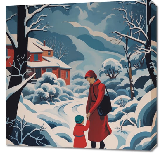 Obraz 70x70cm Matka i Dziecko w Śnieżnej Krainie Zakito Posters