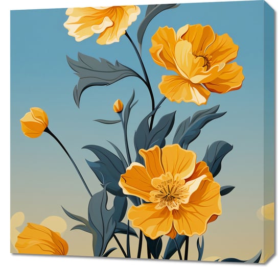 Obraz 70x70cm Złoty Kwiatowy Świt Zakito Posters