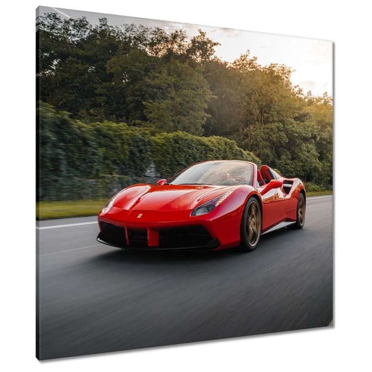 Obraz 80x80cm Czerwone Ferrari na drodze ZeSmakiem