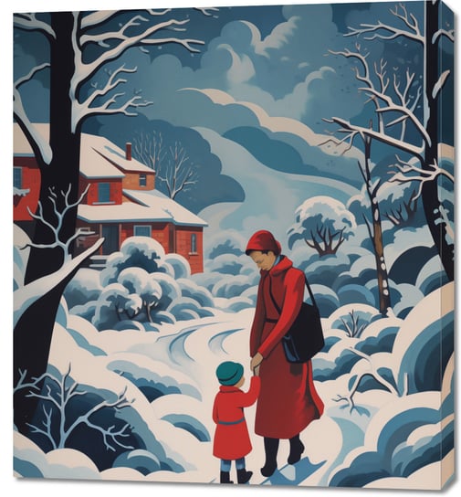 Obraz 90x100cm Matka i Dziecko w Śnieżnej Krainie Zakito Posters