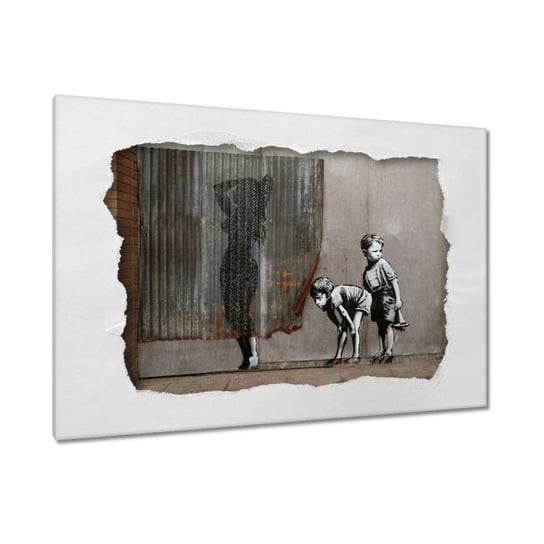 Obraz 90x60cm Banksy Chłopcy Prysznic ZeSmakiem