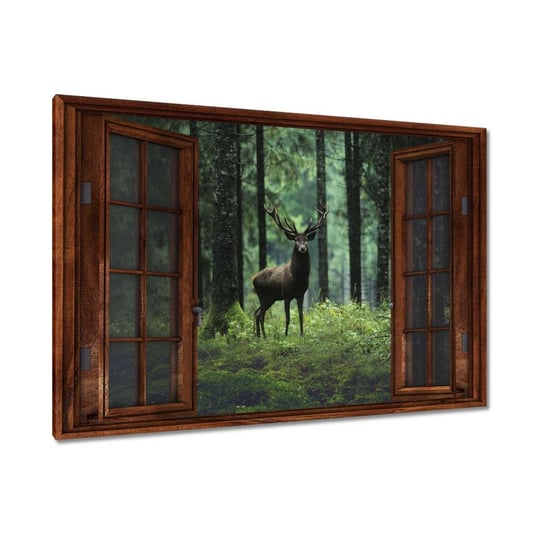 Obraz 90x60cm Jeleń w lesie ZeSmakiem