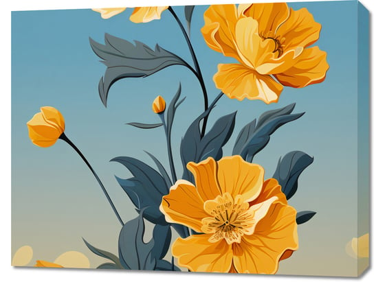 Obraz 90x70cm Złoty Kwiatowy Świt Zakito Posters