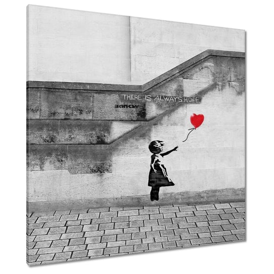 Obraz 90x90cm Banksy Dziewczynka Hope ZeSmakiem