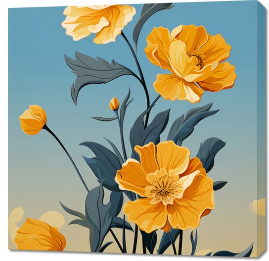 Obraz 90x90cm Złoty Kwiatowy Świt Zakito Posters