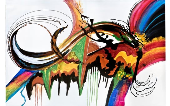Obraz abstrakcyjny 100x150 cm Musical Rainbow Witek Home