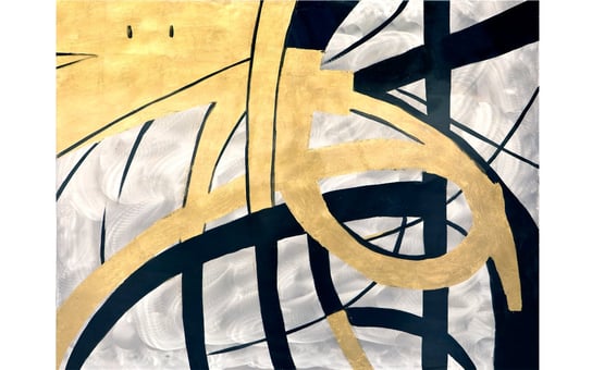Obraz abstrakcyjny 80x100 cm Yellow Swirls Witek Home