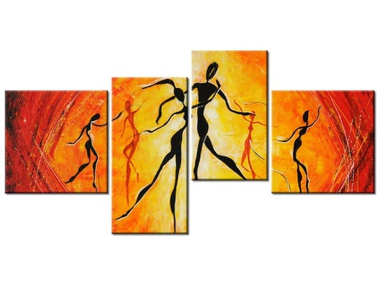 Obraz Afrykańscy tancerze, 4 elementy, 140x70 cm Oobrazy