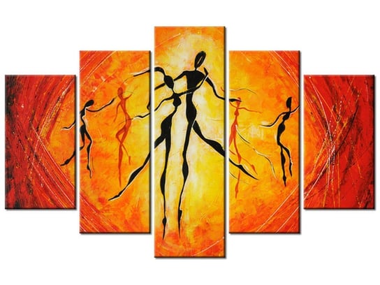 Obraz Afrykańscy tancerze, 5 elementów, 100x63 cm Oobrazy