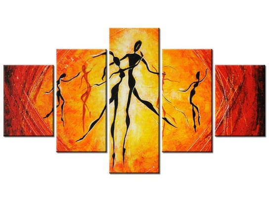 Obraz Afrykańscy tancerze, 5 elementów, 125x70 cm Oobrazy