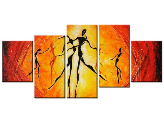 Obraz Afrykańscy tancerze, 5 elementów, 150x70 cm Oobrazy