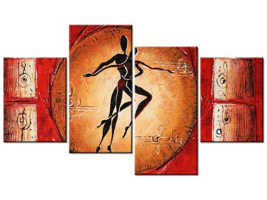 Obraz Afrykański taniec, 4 elementy, 120x70 cm Oobrazy