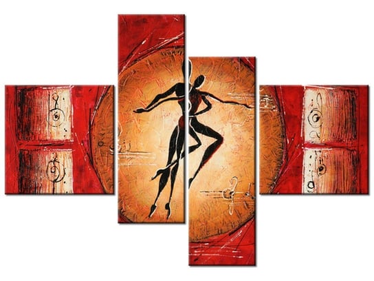 Obraz Afrykański taniec, 4 elementy, 130x90 cm Oobrazy