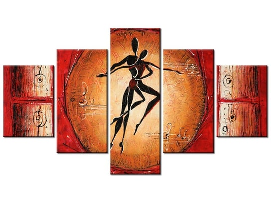Obraz Afrykański taniec, 5 elementów, 125x70 cm Oobrazy