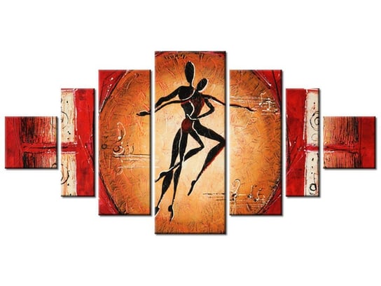 Obraz Afrykański taniec, 7 elementów, 200x100 cm Oobrazy