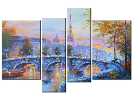 Obraz Alejka w Paryżu, 4 elementy, 130x85 cm Oobrazy