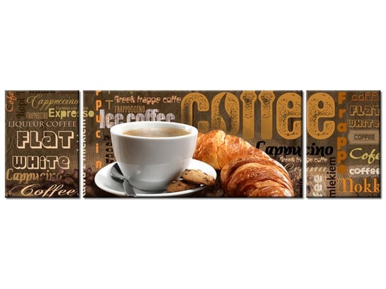 Obraz Apetyczna kawa, 3 elementy, 170x50 cm Oobrazy