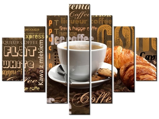 Obraz Apetyczna kawa, 7 elementów, 210x150 cm Oobrazy