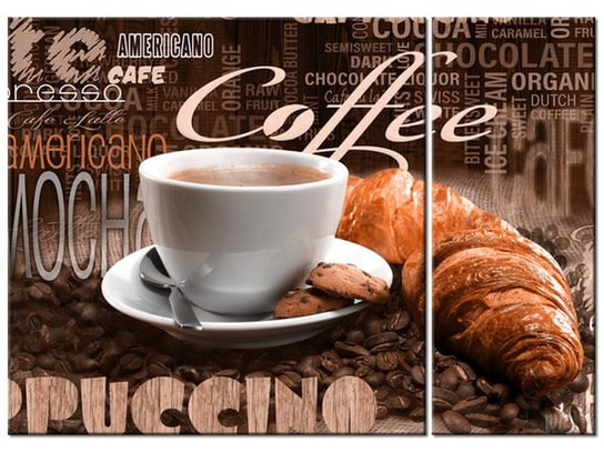 Obraz Apetyczna kawa w brązach, 2 elementy, 70x50 cm Oobrazy