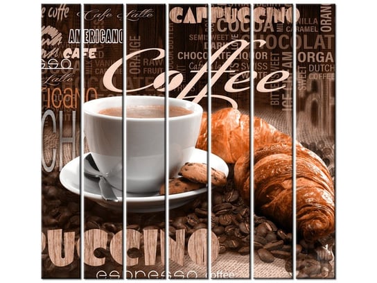 Obraz Apetyczna kawa w brązach, 7 elementów, 210x195 cm Oobrazy