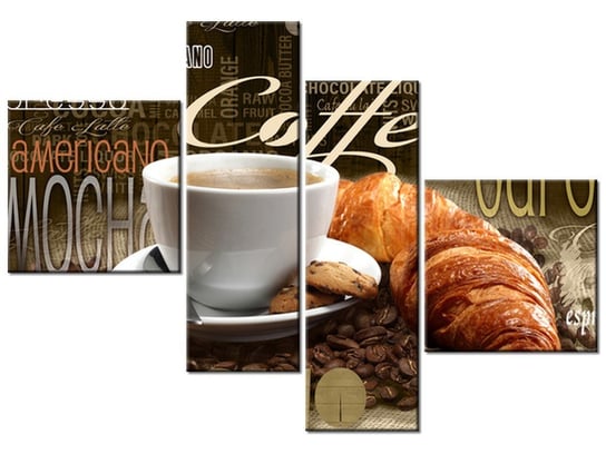 Obraz Apetyczna kawa w sepi, 4 elementy, 100x70 cm Oobrazy