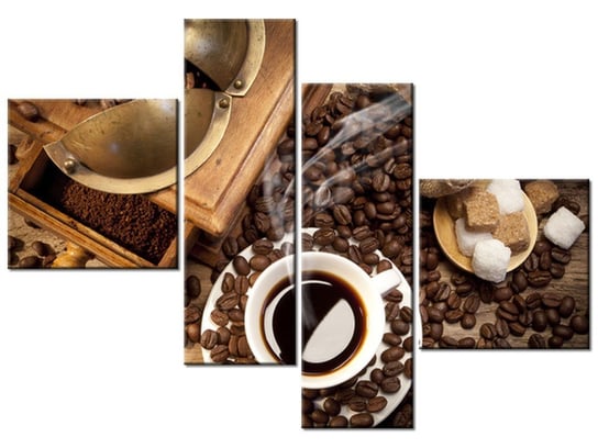 Obraz Aromatyczna kawa, 4 elementy, 100x70 cm Oobrazy