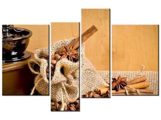 Obraz Aromatyczna kawa, 4 elementy, 130x85 cm Oobrazy