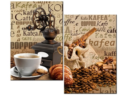 Obraz Aromatyczna kawa o poranku, 2 elementy, 80x70 cm Oobrazy