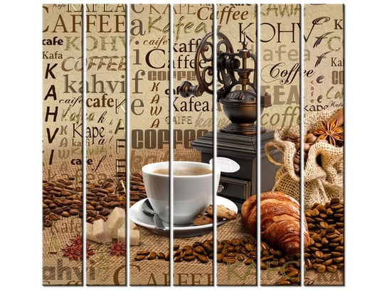 Obraz Aromatyczna kawa o poranku, 7 elementów, 210x195 cm Oobrazy