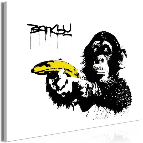Obraz ARTGEIST Banksy: Małpa z bananem szeroki, 1-częściowy ARTGEIST