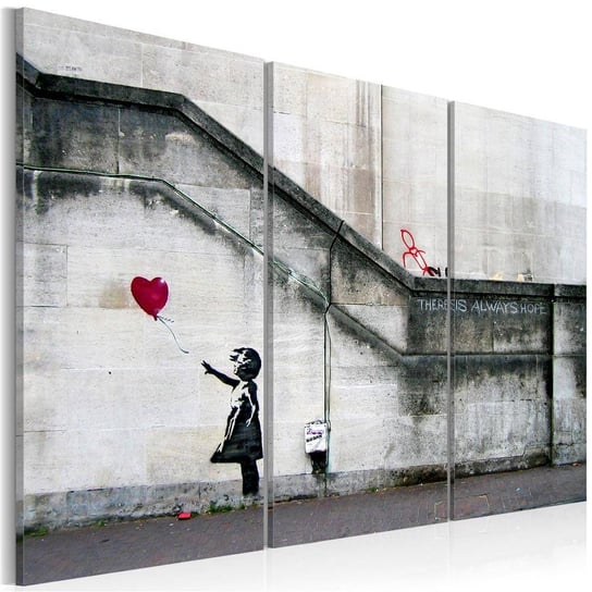 Obraz ARTGEIST Girl With a Balloon by Banksy, 3-częściowy ARTGEIST
