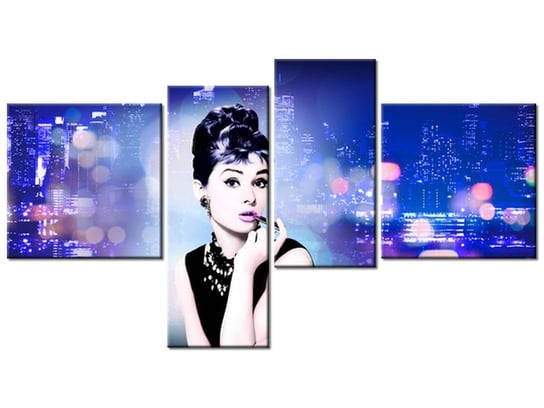 Obraz Audrey Hepburn - Jakub Banaś, 4 elementy, 100x55 cm Oobrazy