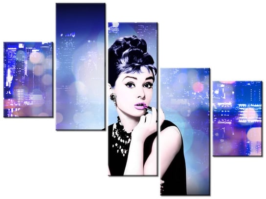 Obraz Audrey Hepburn - Jakub Banaś, 5 elementów, 100x75 cm Oobrazy