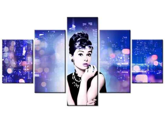 Obraz Audrey Hepburn - Jakub Banaś, 5 elementów, 125x70 cm Oobrazy