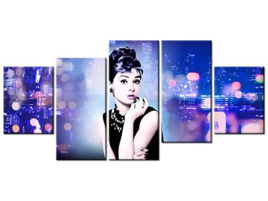 Obraz Audrey Hepburn - Jakub Banaś, 5 elementów, 150x70 cm Oobrazy