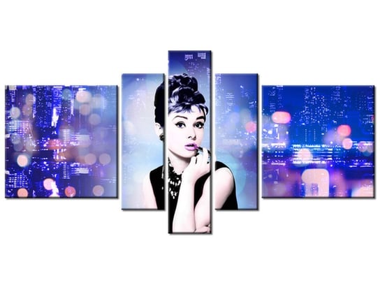 Obraz Audrey Hepburn - Jakub Banaś, 5 elementów, 160x80 cm Oobrazy
