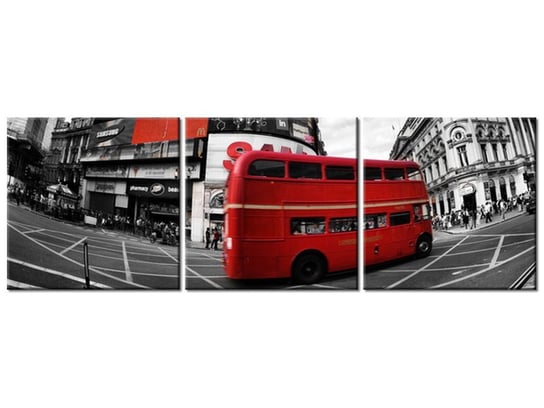 Obraz Autobus w Londynie, 3 elementy, 120x40 cm Oobrazy