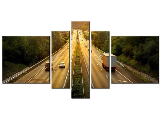 Obraz Autostrada w słońcu, 5 elementów, 160x80 cm Oobrazy