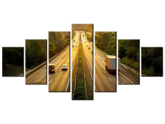 Obraz, Autostrada w słońcu, 7 elementów, 210x100 cm Oobrazy