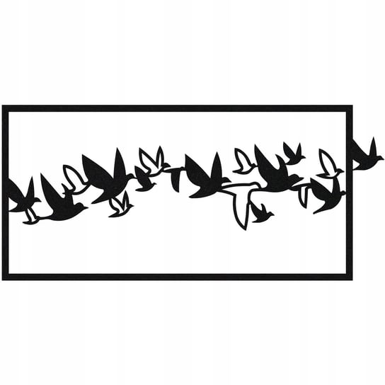Obraz Ażurowy Dekoracja Ścienna Ptaki Czarny 80Cm Techrebal