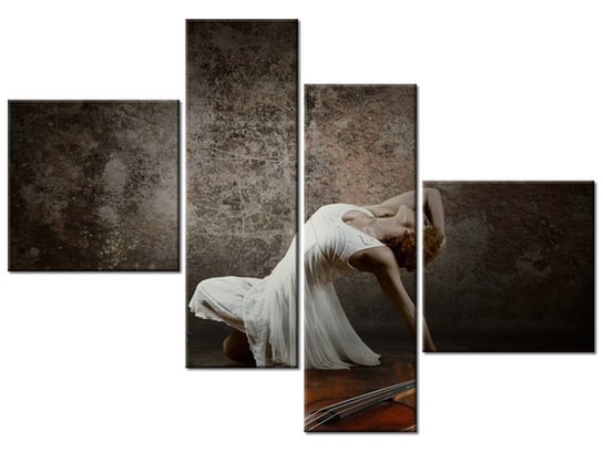 Obraz Balerina w tańcu, 4 elementy, 100x70 cm Oobrazy