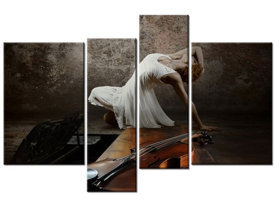 Obraz Balerina w tańcu, 4 elementy, 130x85 cm Oobrazy