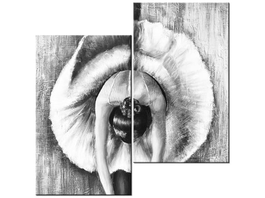 Obraz Baletnica w czerni i bieli, 2 elementy, 60x60 cm Oobrazy