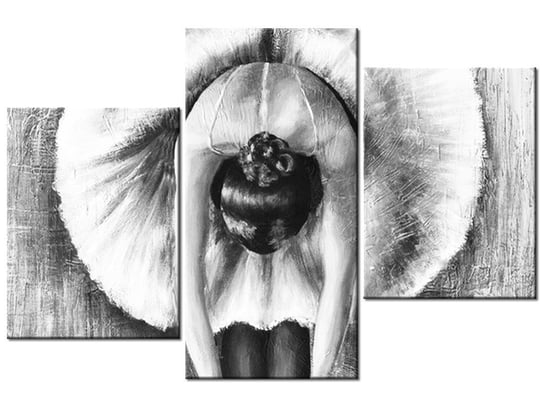 Obraz Baletnica w czerni i bieli, 3 elementy, 90x60 cm Oobrazy