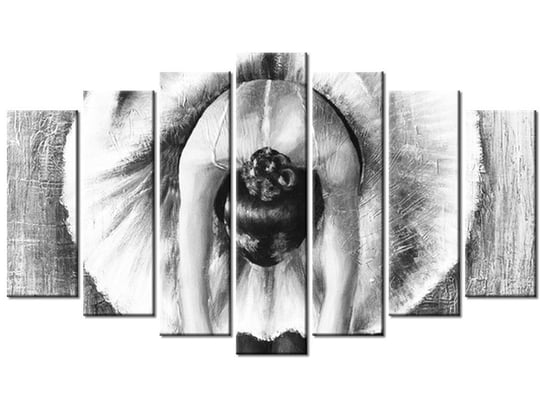 Obraz Baletnica w czerni i bieli, 7 elementów, 140x80 cm Oobrazy