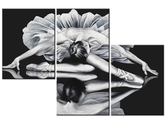 Obraz Baletnica w lustrzanym odbiciu, 3 elementy, 90x60 cm Oobrazy