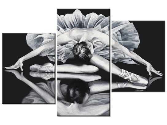 Obraz Baletnica w lustrzanym odbiciu, 3 elementy, 90x60 cm Oobrazy