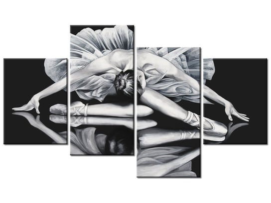 Obraz Baletnica w lustrzanym odbiciu, 4 elementy, 120x70 cm Oobrazy