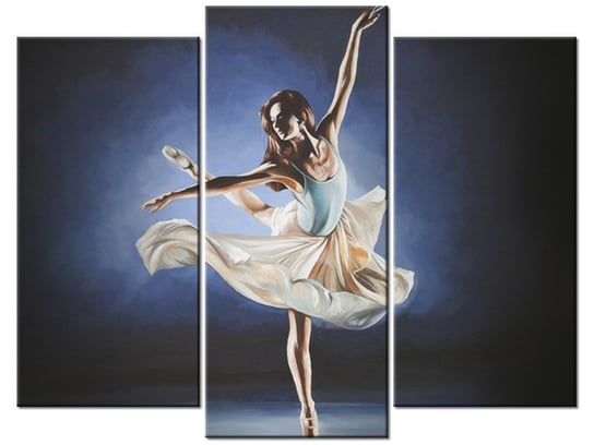 Obraz Baletnica w tańcu, 3 elementy, 90x70 cm Oobrazy