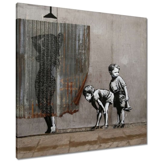 Obraz Banksy Chłopcy Prysznic, 70x70cm ZeSmakiem